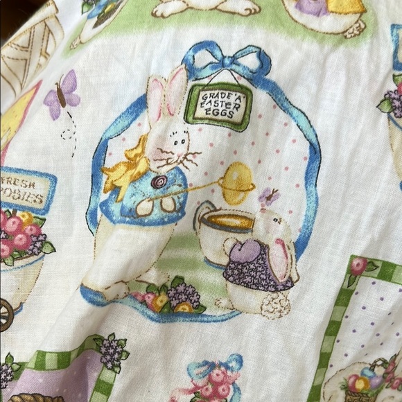 Daisy Kingdom Girls Dress Easter Parade Rabbit Puff Sleeves Bunny 7-8 Handmade - Picture 4 of 6